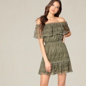 Bebe lace off-shoulder dress